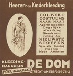 717268 Advertentie van kledingmagazijn De Dom, Mariaplaats 4-5 te Utrecht. Het kledingmagazijn heeft ook vestigingen in ...